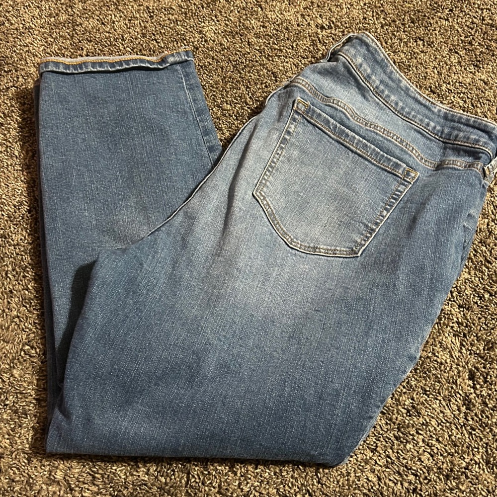 Torrid Womens Jeans 18R Blue Denim Cropped Wide Leg Utility Pockets Casual‎